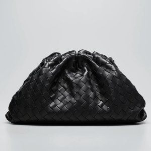 The Pouch Intrecciato Clutch Bag Black